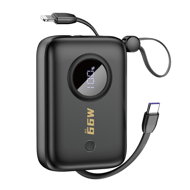 Dudao K14 Power Bank USB-A/USB-C 10000 mAh-Fekete (DDA344)