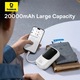 Powerbank Baseus QPow Pro+, 20000mAh, 22,5W, дисплей, вграден USB-C, бял