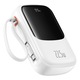 Powerbank Baseus QPow Pro+, 20000mAh, 22,5W, дисплей, вграден USB-C, бял