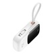 Powerbank Baseus QPow Pro+, 20000mAh, 22,5W, дисплей, вграден USB-C, бял