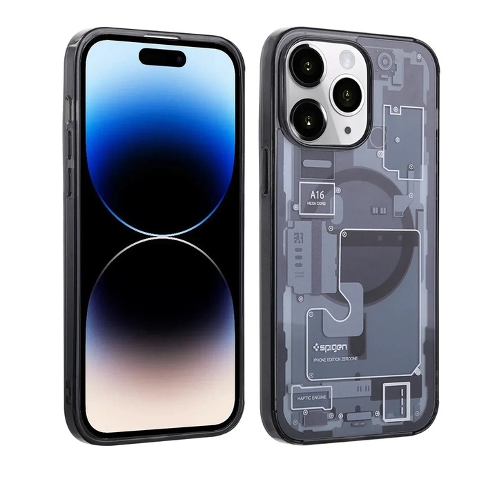 Husa compatibila Spigen Ultra Hybrid ZeroOne iPhone 13 Pro, MagFit, neagra