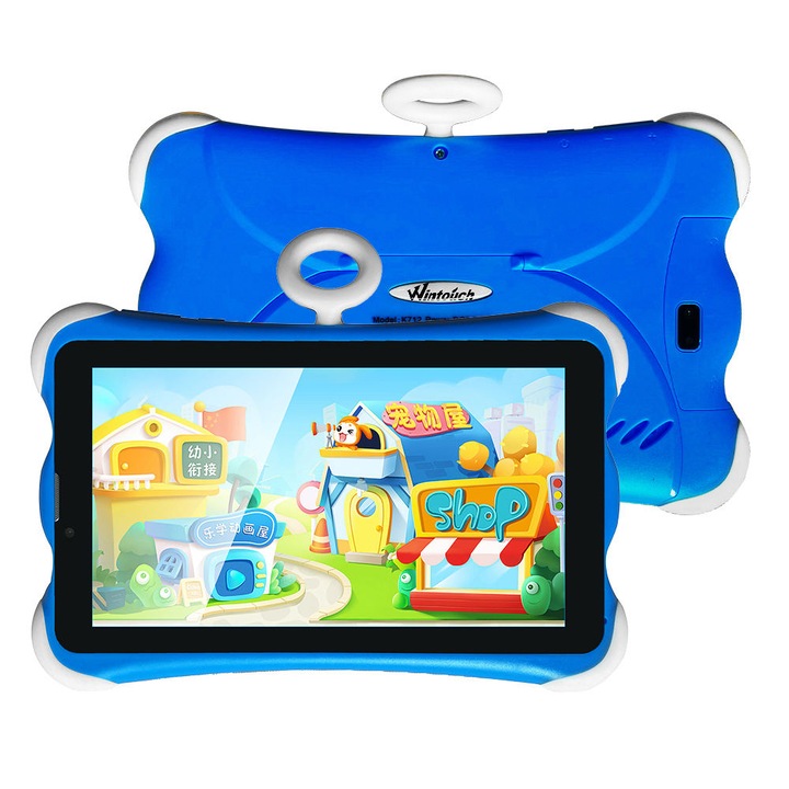 Детски таблет NUBI Wintouch K712, Android 10, 2GB RAM, 7 Inch, 16GB памет, 3G, WIFI, Две камери, Родителски контрол, Син