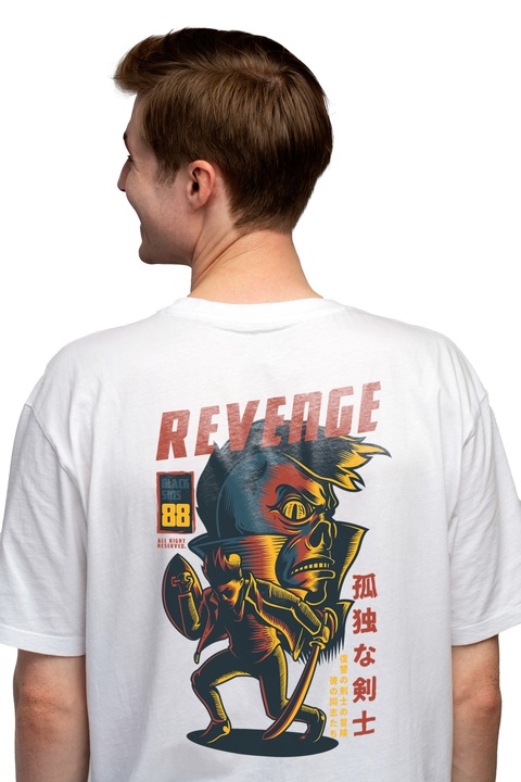 Мъжка тениска Ninja Assassin Облекло с висока яка Revenge English Text Movie Lovers St, Чисто бяло