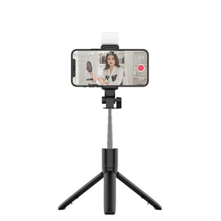 Selfie stick multifunctional, suport de transmisie in direct, cu telecomanda si trepied, Bluetooth