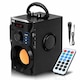 Boxa Portabila WALALLA, sunet surround 360, LED multicolor, 20W, negru, 120x155x190mm, set cu microfon