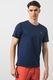 U.S. Polo Assn, Tricou de bumbac cu decolteu la baza gatului, Albastru ultramarin, 4XL
