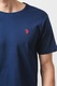 U.S. Polo Assn, Tricou de bumbac cu decolteu la baza gatului, Albastru ultramarin, 4XL