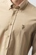 U.S. Polo Assn, Camasa de bumbac cu guler fixat cu nasturi, Bej, M