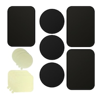 Set 6 x Placuta Metalica Pentru Suport Auto Magnetic, Rotund, patrat, Cu Adeziv, Cu Film de protectie anti-zgarieturi, 65*45 mm, Negru