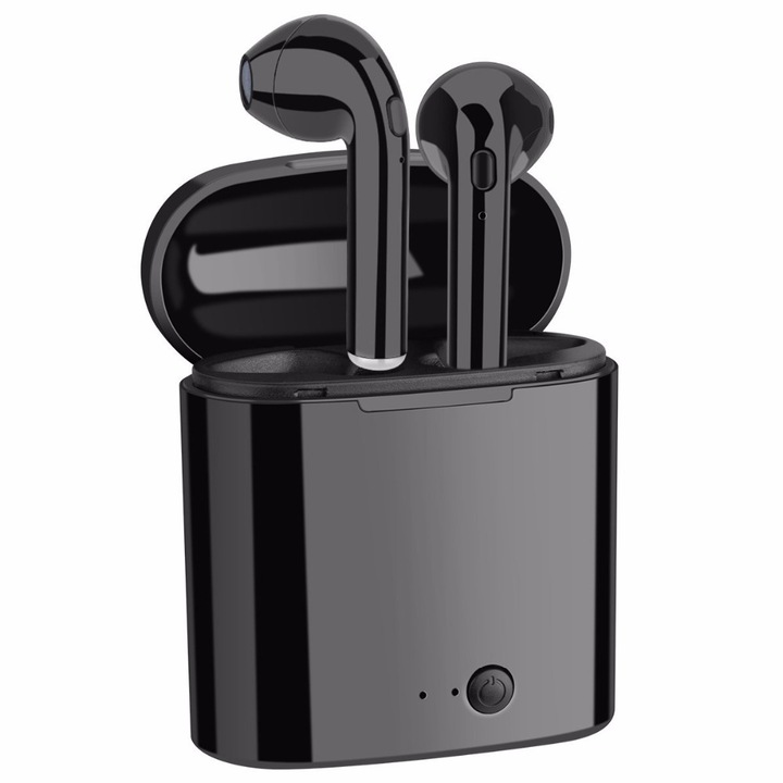 KUSPOAL Vezeték nélküli fejhallgató, sport, Bluetooth, töltőtokkal, fekete