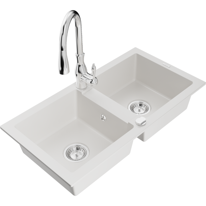 Chiuveta din granit cu baterie, Mexen, 16928, Granit, 820 mm x 151 mm