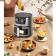 Friteuza cu aer cald, fara ulei，1400W, capacitate 7L, Temperatura Ajustabila，debit aer 360°, temperatura 80° - 200°，Negru
