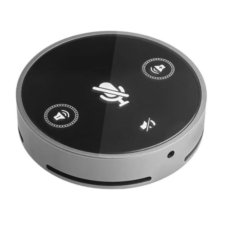 USB konferencia mikrofon, Latauar, hangszóróval, PC/telefon, Omnidirectional, Streaming, Élő, Videokonferenciák, 360°-os hangrögzítés, Kompakt, Fekete