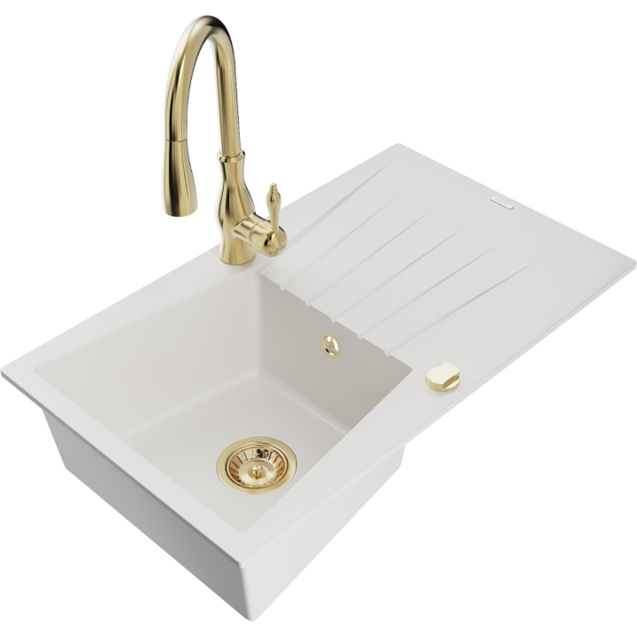 Chiuveta din granit cu baterie, Mexen, 17762, Granit, 775 mm x 180 mm