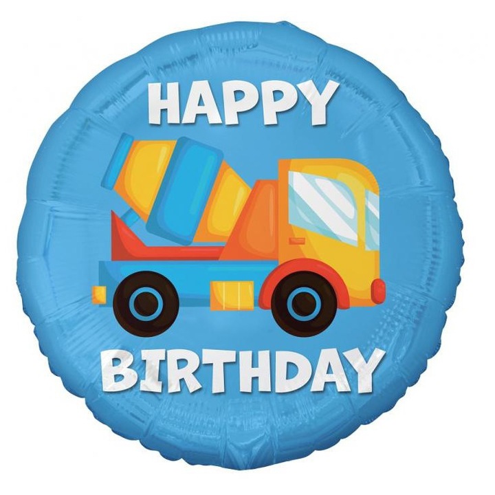 Фолиев балон Happy Birthday Concrete Mixer 36см