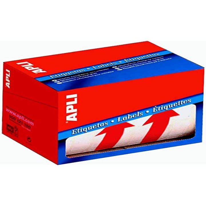 Set Etichete Autoadezive Apli, 90x130mm, Rosu si Alb, 160g/m2