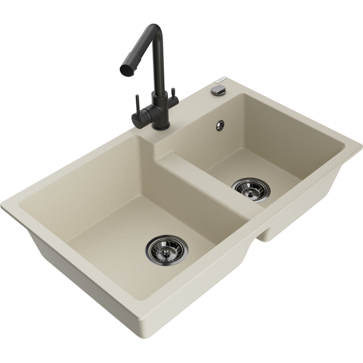 Chiuveta din granit cu baterie, Mexen, 18718, Granit, 800 mm x 180 mm