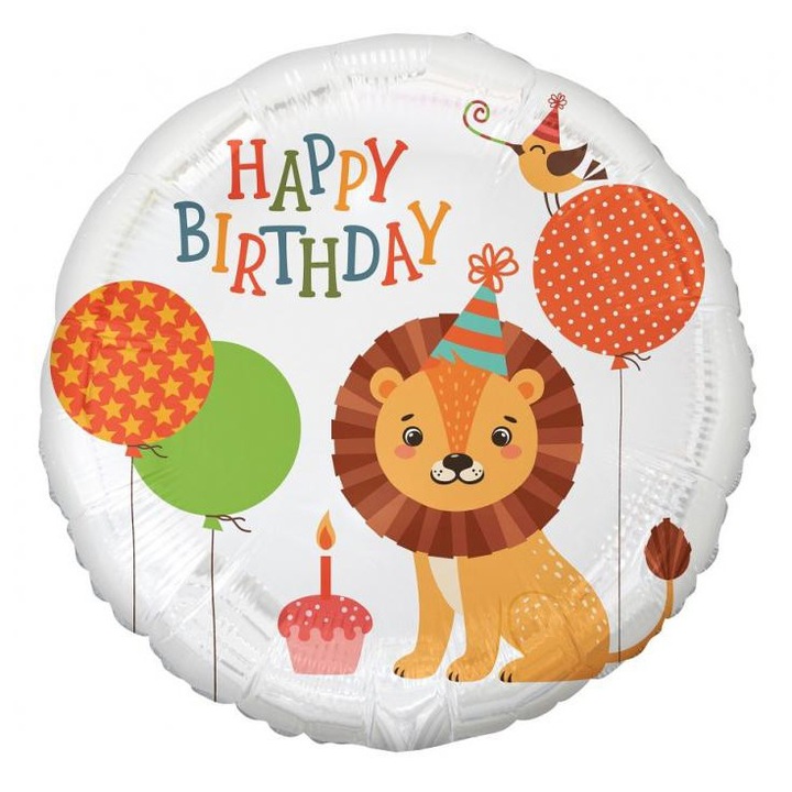 Lion Happy Birthday Фолиев балон Lion 36 см
