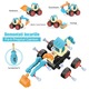 Set 4 Utilaje de Constructii pentru Copii, BYONDSELF®, cu Masini de Jucarie, Buldozer, Excavator, Tavalug, Burghiu de Pamant, cu Cutie de Depozitare, Amovibil, Multicolor, 3 Ani+