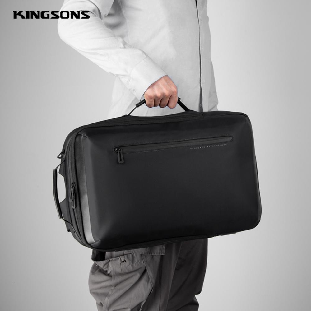 Rucsac laptop 15.6" smart business, impermeabil, cu port de incarcare USB, KINGSONS, 29x18x45.5 cm, Negru