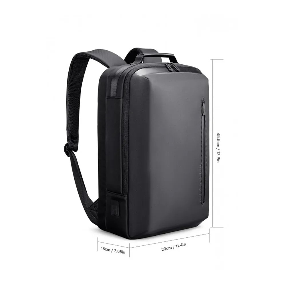 Rucsac laptop 15.6" smart business, impermeabil, cu port de incarcare USB, KINGSONS, 29x18x45.5 cm, Negru