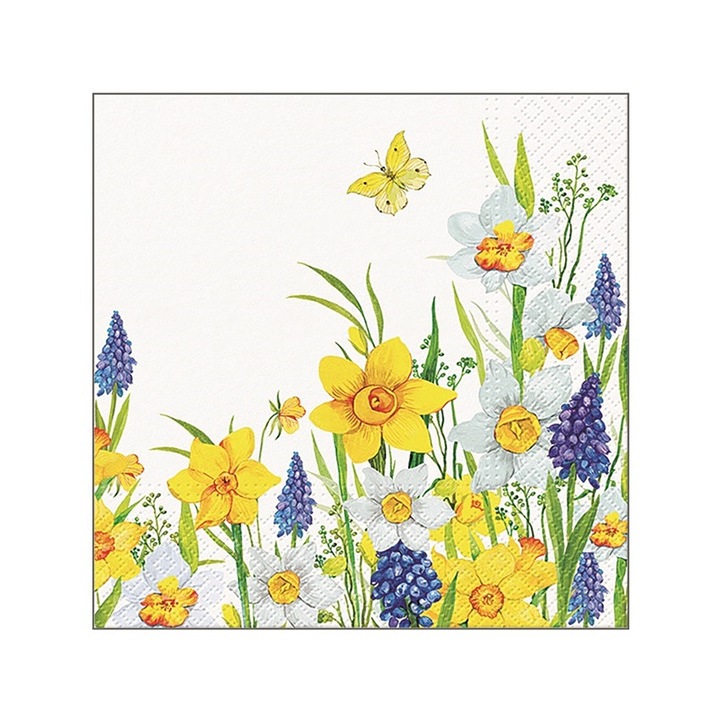 Set 20 servetele din hartie de Pasti - narcise, 33 x 33 cm