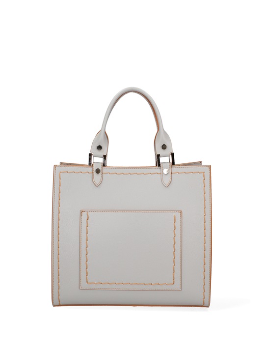Roberta Rossi, Geanta tote de piele cu etui detasabil, Gri deschis