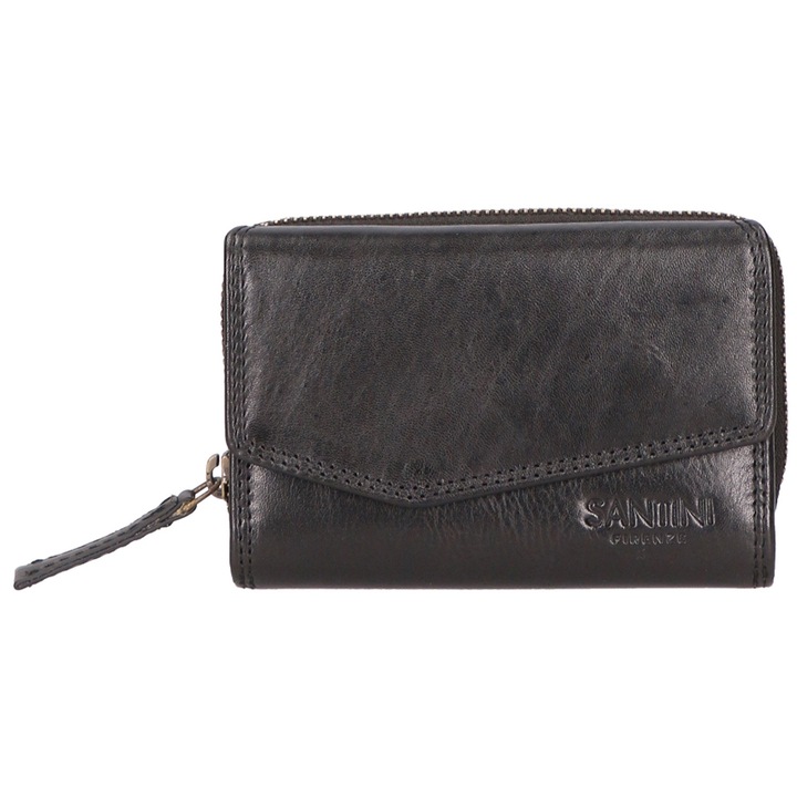 Santini Firenze, Portofel unisex de piele 27257, Negru