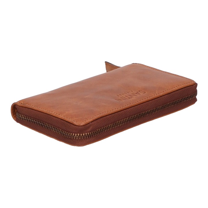 Santini Firenze, Portofel de piele 27245, Maro cognac