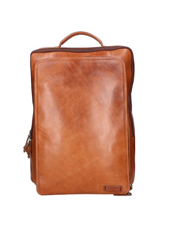 Santini Firenze, Rucsac convertibil de piele, Portocaliu stins