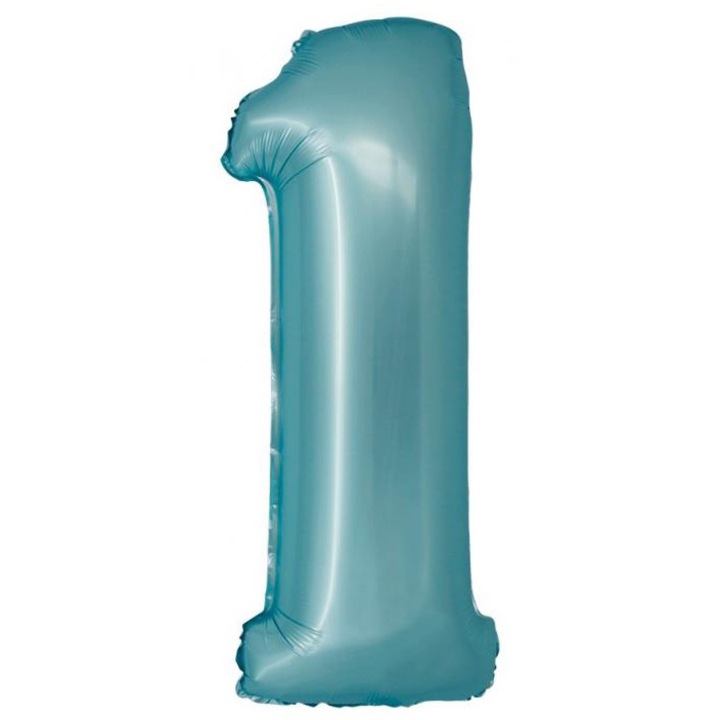 Син номер 1 Light Blue Mat фолиев балон 76 см