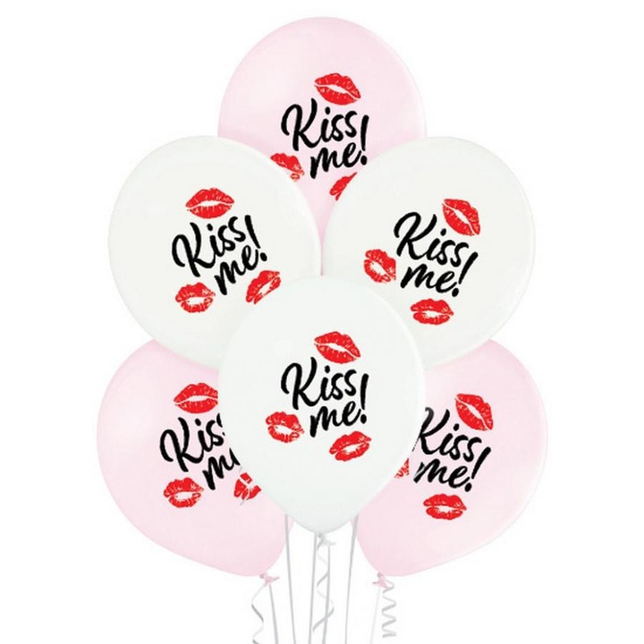 Kiss Me, балон Kiss, 6 бр. 12 инча (30 см) балони