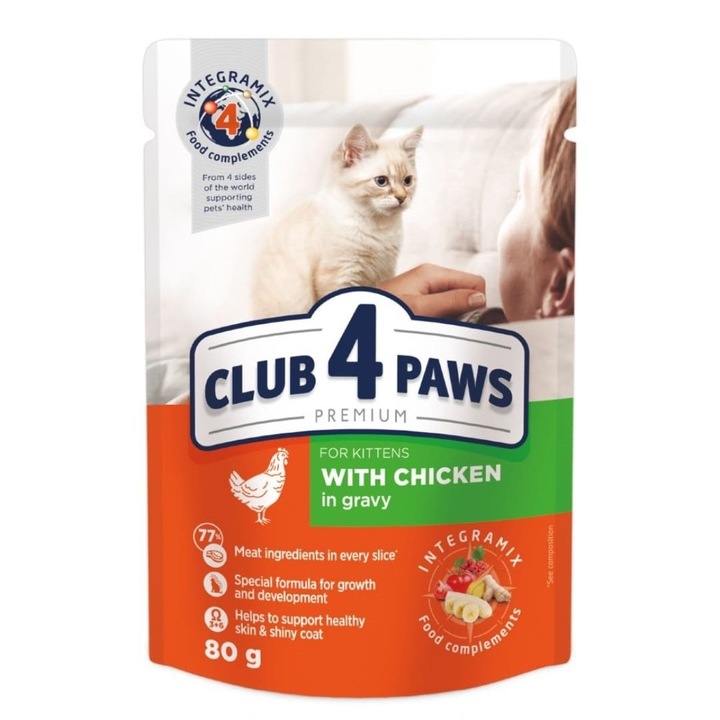 Hrana Pentru Pisici Club 4 Paws Premium Plic Kitten - Pui 80g