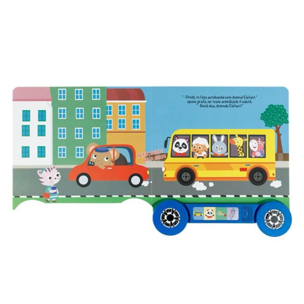 Carte cartonata cu sunet pentru copii, Excursie cu autobuzul scolar ...
