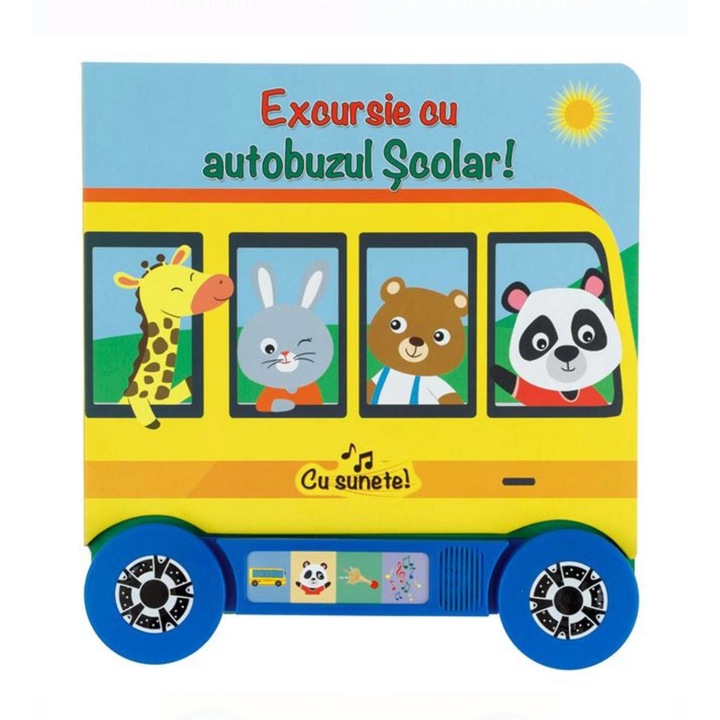 Carte cartonata cu sunet pentru copii, Excursie cu autobuzul scolar