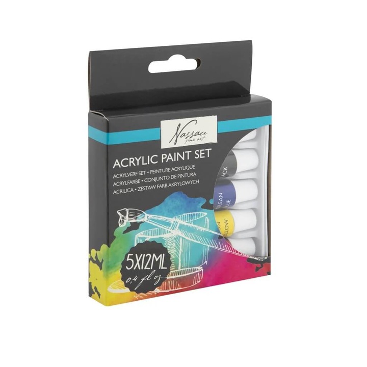 Set 5 culori acrilice Nassau Fine Art 5x12 ml