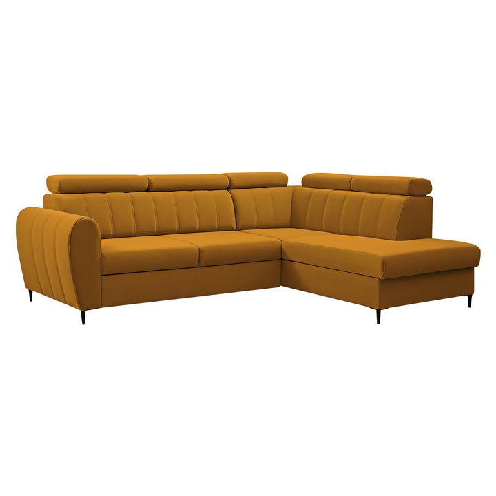 Coltar Patruzo L, MIRJAN24, galben, dreapta, 264x200x90 cm