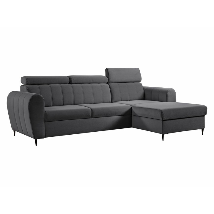 Coltar Patruzo Mini, MIRJAN24, gri, dreapta, 262x175x90 cm