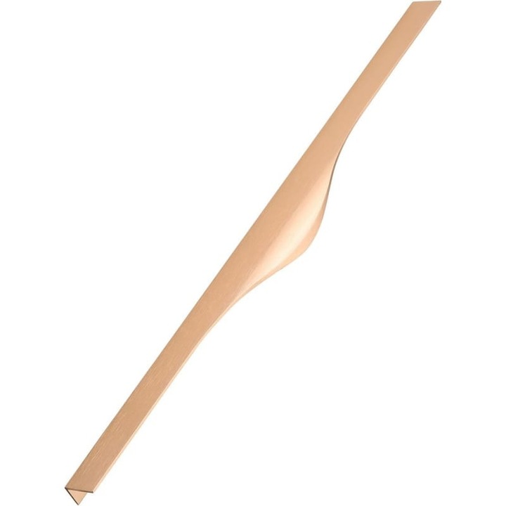 Maner metalic aplicat pentru mobilier, model MOLINA, stil modern/minimalist, lungime totala = 596 mm, finisaj auriu mat