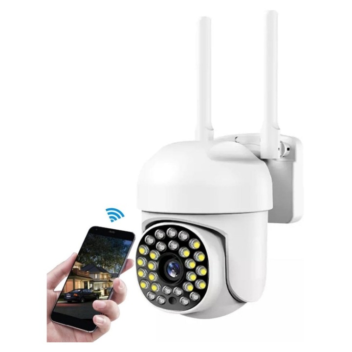 Camera de supraveghere de exterior Dahua DH-F2C-PV Bullet Wi-Fi, 2MP, 1920x1080, F1.6, IR30m, IP67, RJ-45, detectie miscare, Alarma, DWDR, H.265, Stocare micro SD