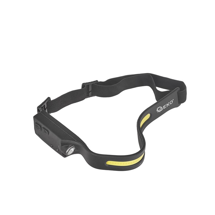 LED COB челник със сензор за движение, 3 W + 1 W, XPE, 1200 mAh, 350 lm, IPX4, Geko G15118