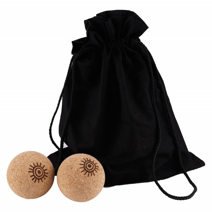 SUN Design labdakészlet, 2 db parafa golyó jógához, masszázshoz, fizikoterápiához