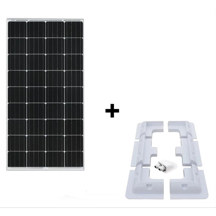 Sistem fotovoltaic panou 30W, kit montare panouri solare 7 piese, outdoor, rulota, iluminat, cabana, Solid Volt