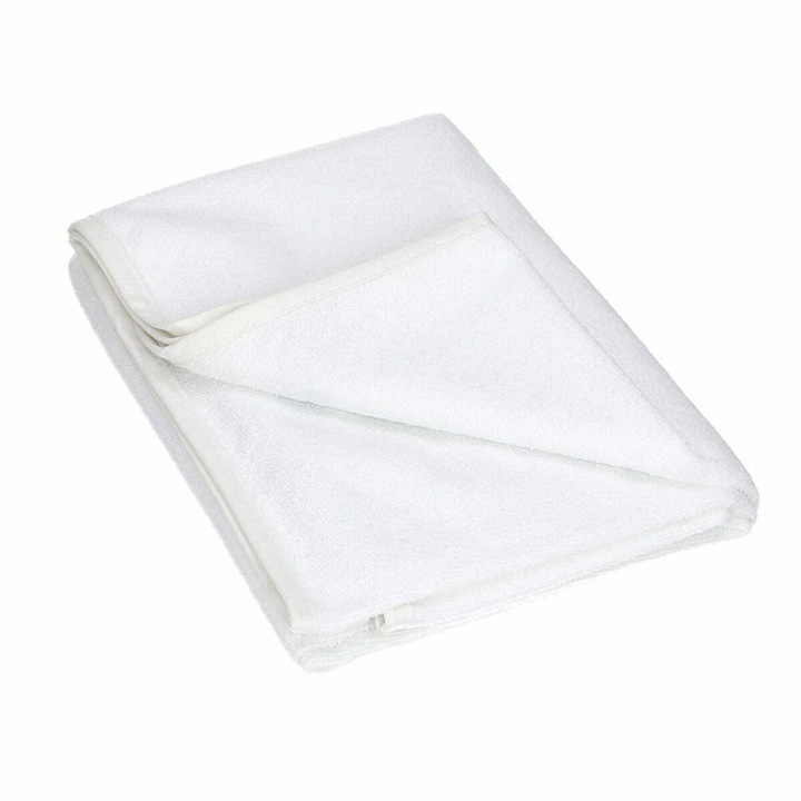 Protectie saltea, Qmini, Impermeabila, Pentru patuturi 90x40 cm, Alb