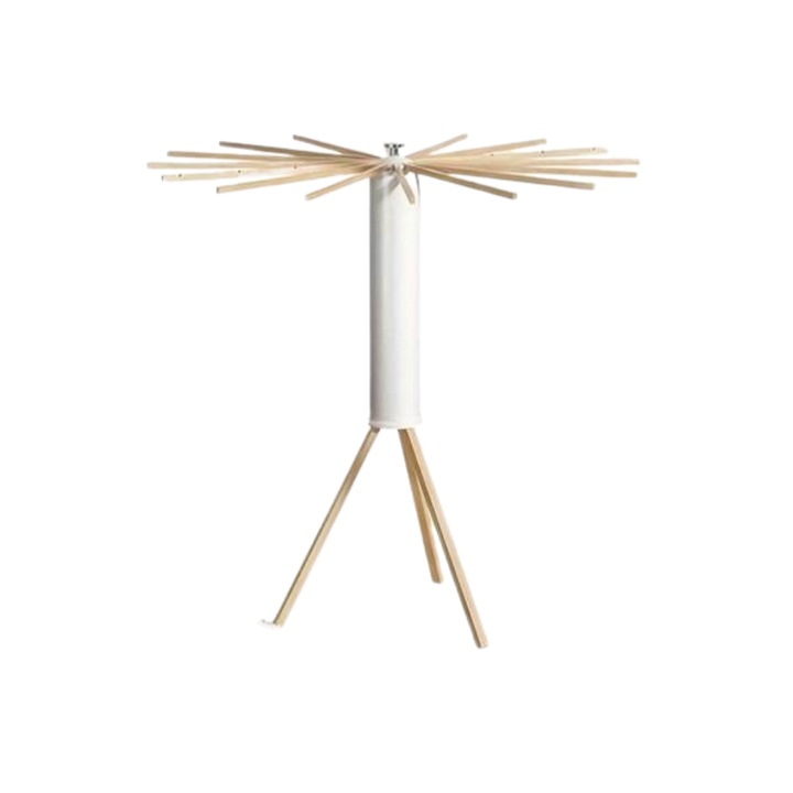 Ruhaszárító, strapabíró fából készült ruhák, állítható, 16 tartórúd, összecsukható, UV sugarakat szigetel, 360 fokos elforgatás, szárításhoz vagy tároláshoz