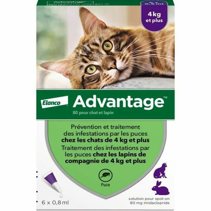 Разтвор против паразити Advantage 2125 Р, за зайци и котки, 0,03 кг