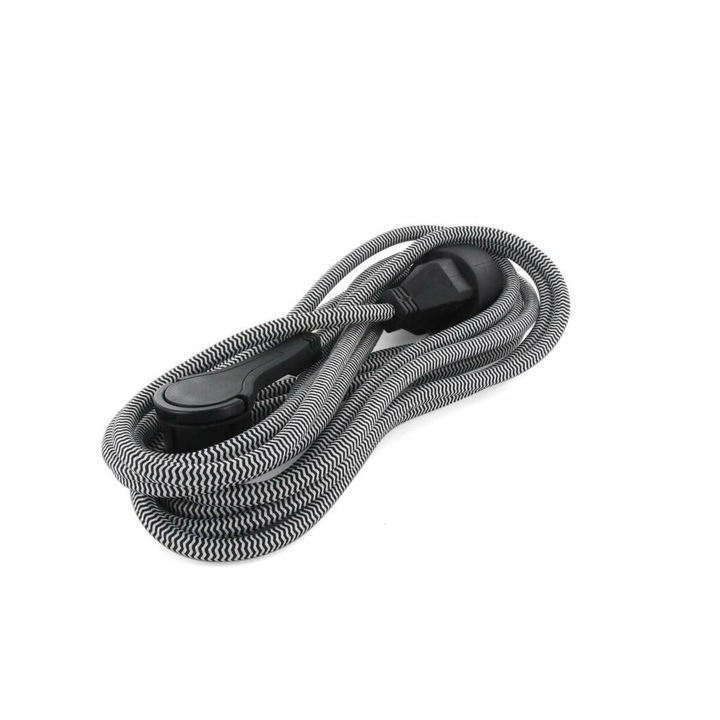 Удължителен кабел Chacon, 5м, 3680W, черен/бял