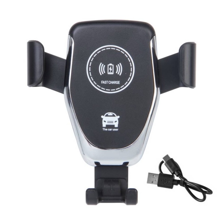 Suport incarcare wireless pentru masina KUSPOAL, rotatie 360 grade, negru