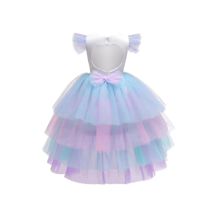 Costum Unicorn KidMania® cu trena detasabila pentru fete, 5-7 ani, 140 cm