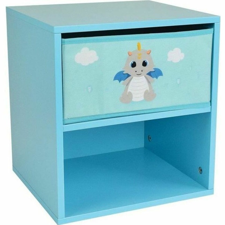 Noptiera Fun House, MDF, albastru, 36x33x30cm
